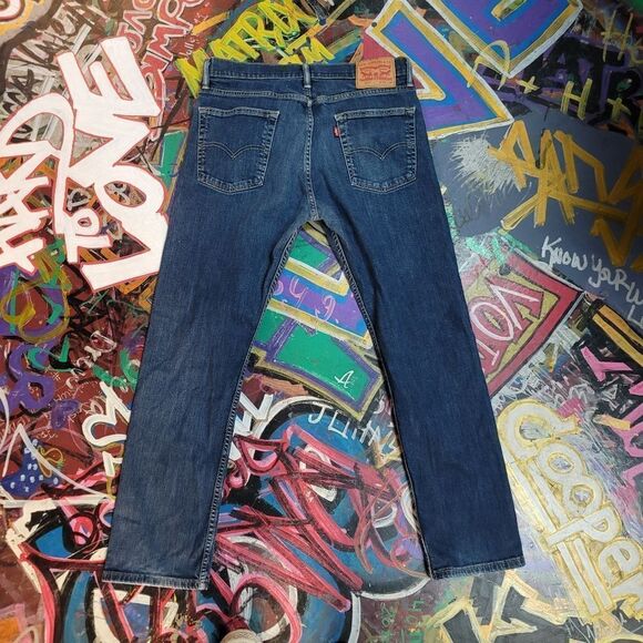 Levi's 513 Slim Straight Jeans W33 L30 - Made in Mexico, Classic Blue Denim - Picture 8 of 11